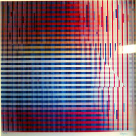 Yaacov Agam Rainbow Star agamograph (center)